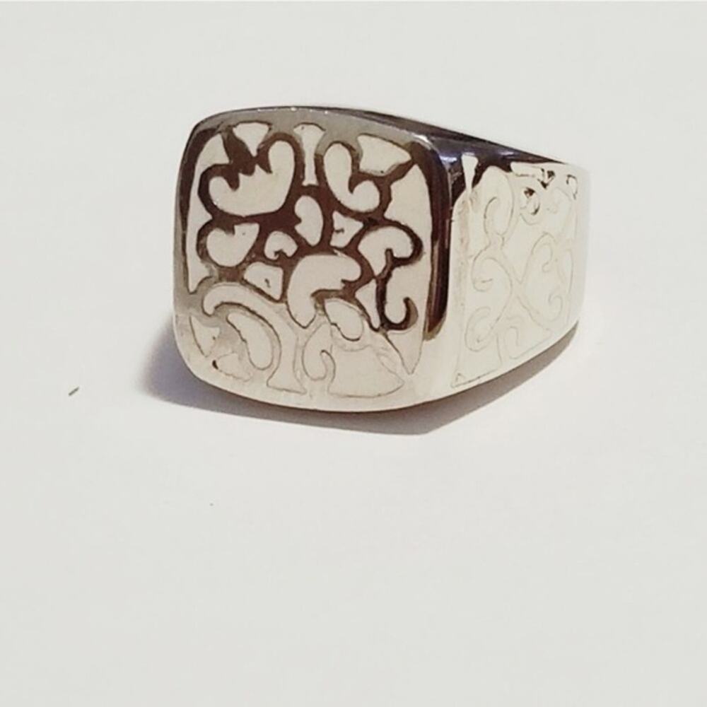 New‎ stainless steel white womens ring size 9